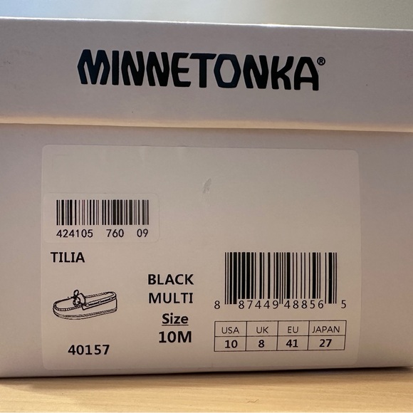 Minnetonka Tilia Moccasins / Black Multi / sz 10 - Picture 6 of 6